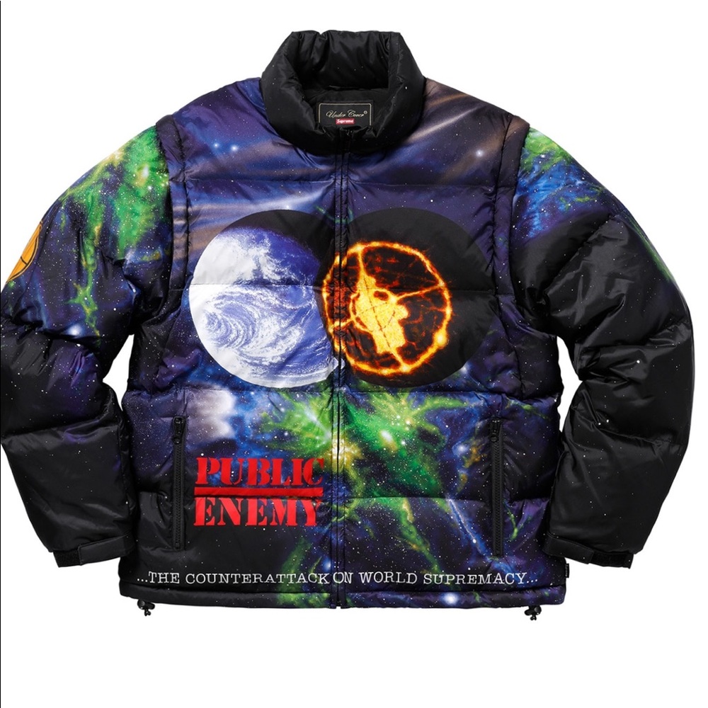 Supreme x undercover x public enemy puffer jacket